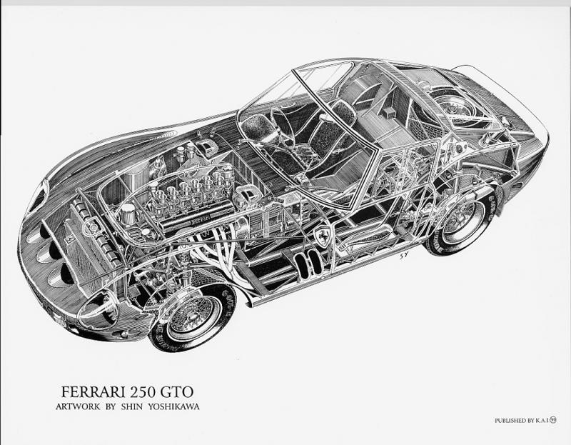 Illustration for article titled Shin Yoshikawa Is The Undeniable Master Of Automotive Cutaway Art
